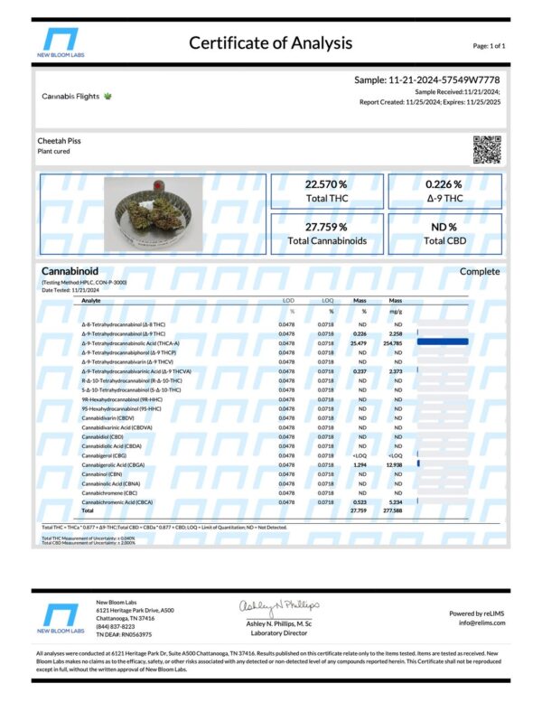 1G Cheetah Piss Hydro 23.01% THCa | FREE THCA SAMPLE - Image 2